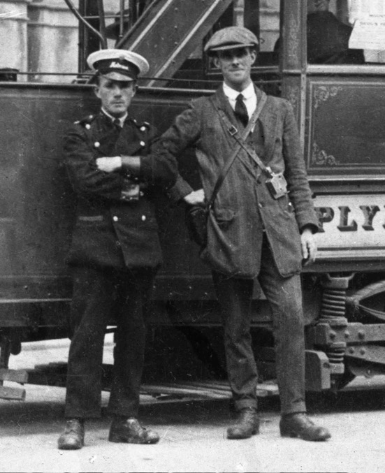 Plymouth Corporation Tramways driver and conductor 1920s
