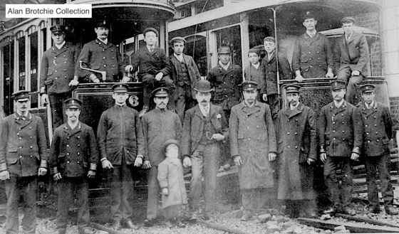 Rothesay Tramways Company staff photo Pointhouse Depot 1902