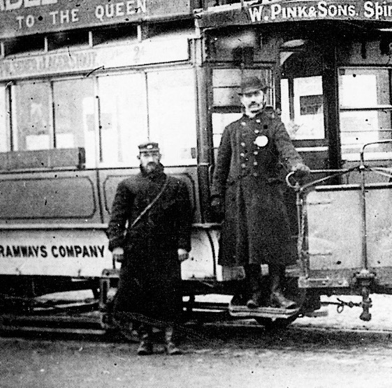 Portsmouth Street Tramways horse tram conductor and driver