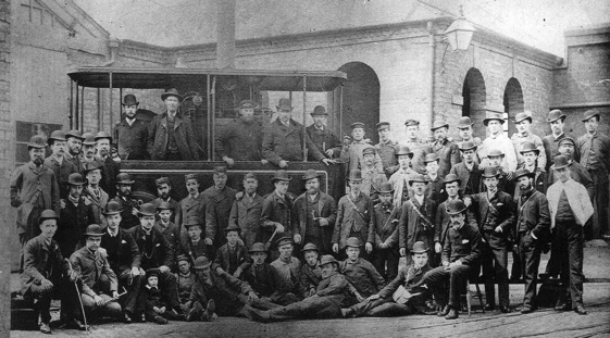 North Staffordshire Tramways Steam Tram staff photo 1881