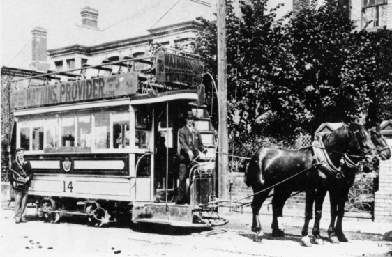 Newport Horse Tramways horse tram No 14 1902