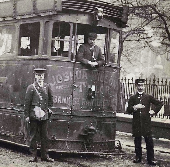 Rossendale Valley Tramways Steam Tram No 1 and crew 1890