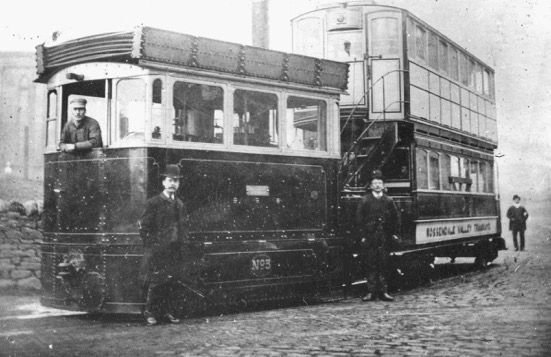 Rossendale Valley Tramways Steam Tram No 3 and crew 1890