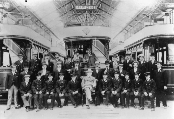 Portsdown and Horndean tramways staff at Cowplains Depot 1903