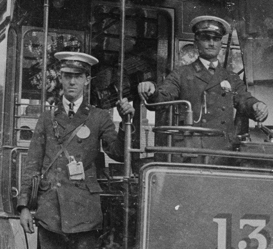 Portsdown and Horndean Light Railway conductor Newland and Motorman Tim Smith