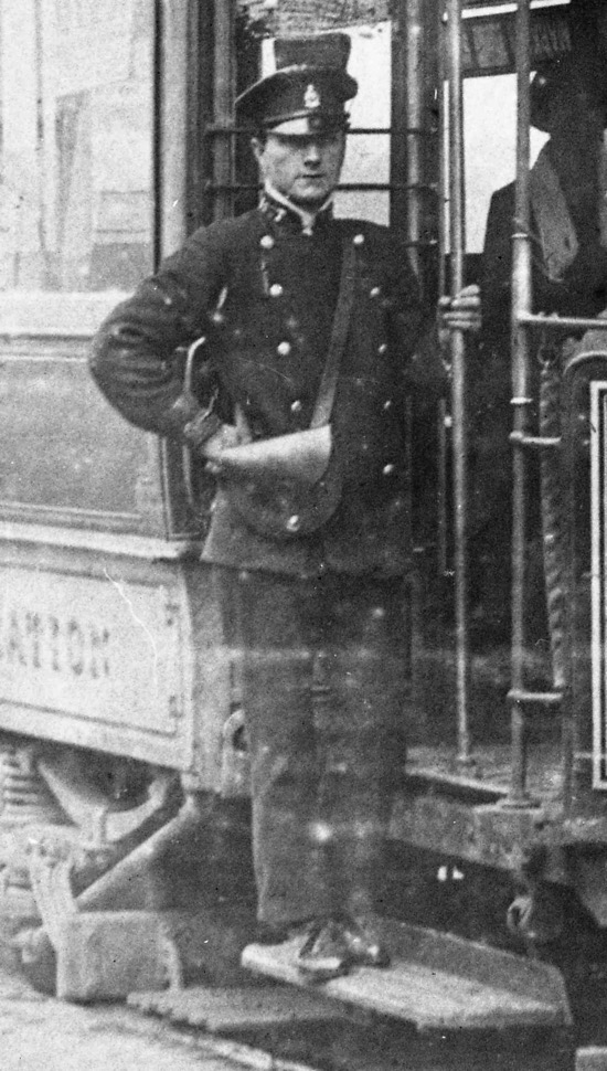 South Shields Corporation Tramways Tram conductor 1922