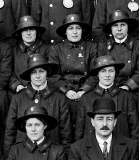 South Metropolitan Electric Tramways Sutton depot photo - Great War tram conductresses
