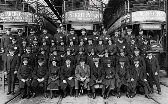 South Metropolitan Electric Tramways Sutton depot photo - Great War