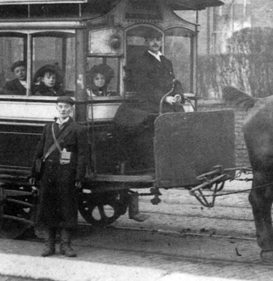 Salford Corporation Tramways horse Tram W27 and crew