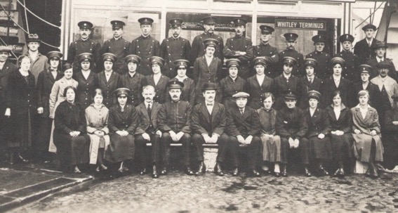 Tynemouth and District Tramways Cullercoats depot staff photo Great War