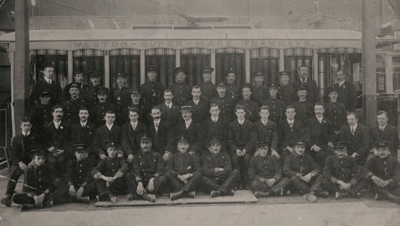 Weston super Mare tram staff depot photo 1909
