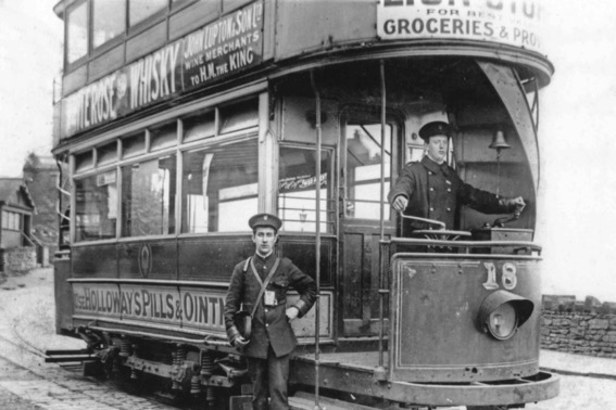 Yorkshire (Woollen District) Electric Tramways Tram No 18 and crew