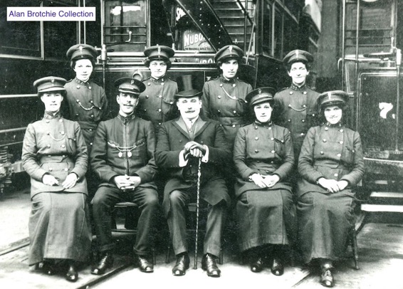 Wrexham District Electric Tramways lady tram drivers 1918