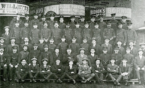 Wrexham Distirct Electric Trmaways staff photo - Johnstown 1914