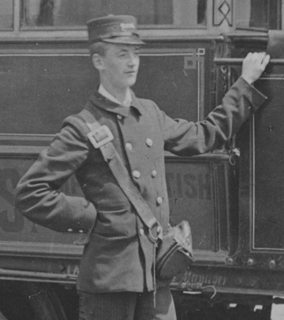 South Staffordshire Tramways tram conductor circa 1899