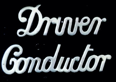 Ayr Corporation Tramways script lettering cap badges