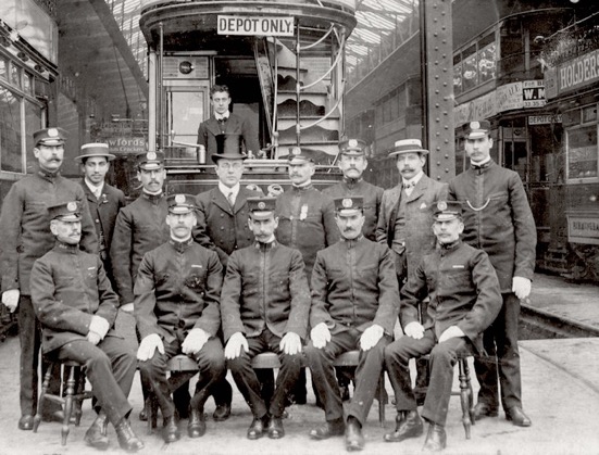 Birmingham Corporation Tramways inspectors and district inspector 1908
