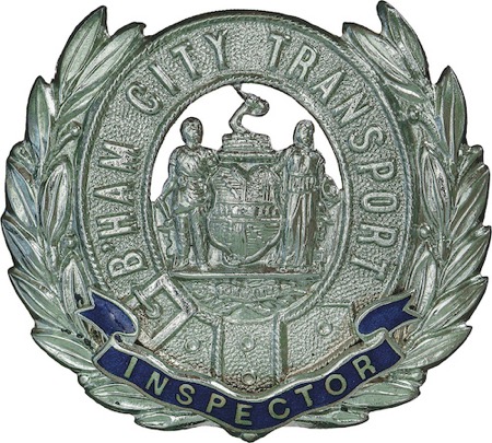 Birmingham City Transport inspector's cap badge
