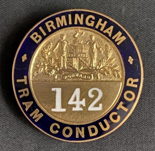 Birmingham Corporation Tramways conductor badge