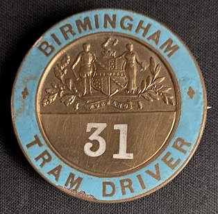 Birmingham Corporation Tramways driver badge