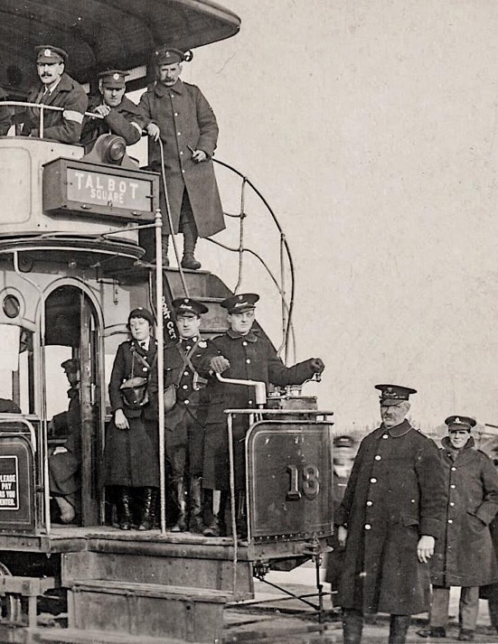 Blackpool Corporation Tramways Tram No 13 , soldiers and crew