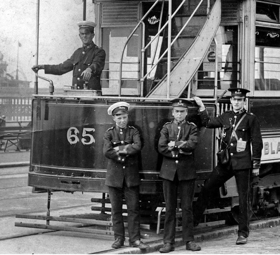 Blackpool Corporation Tramways Tram No 65 and crew on North Shore