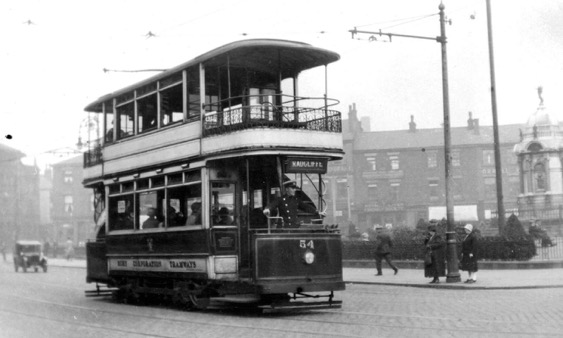 Bury Corporation Tramways Tram No 54 and motorman