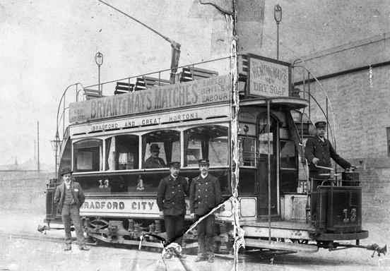 Bradford City Tramways Tram No 13 c1899