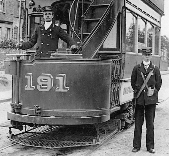Bristol Tramways Tram No 191 and crew