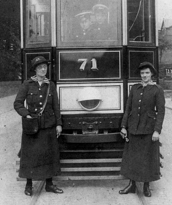 Blackburn Corporation Tramways Tramcar No 71 with female staff Great War