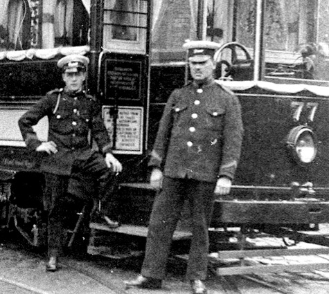 Blackburn Corporation Tramways conductor and motorman Tramcar 77