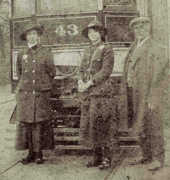 Blackburn Corporation Tramways Great War tram driver and conductress