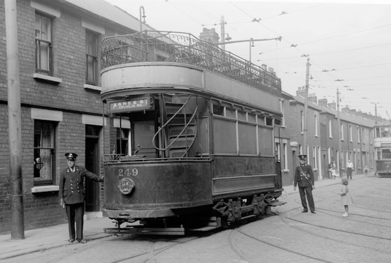 Belfast Corporation Tramways Tram No 249 and crew