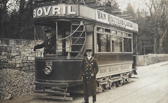 Bath Electric Tramways Trmacr No 32 driver and conductor