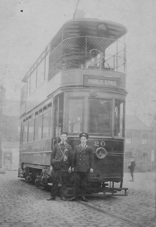 Burnley Corporation Tramways Tram No 20 and crew