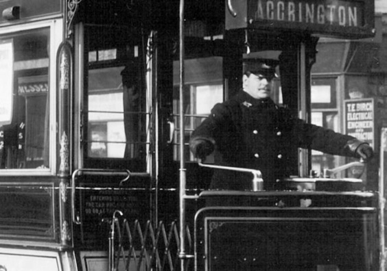 Accrington Corporation Tramways Tram No 5 and motorman