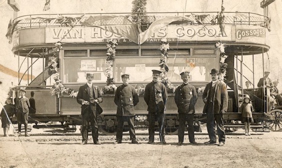 Barrow Corporation Tramways Tram with crew