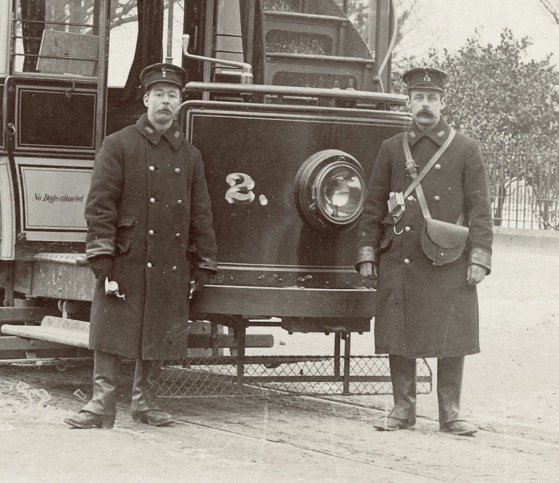 Barrow Corporation Tramways Tram No 2 at the Abbey Terminus with crew
