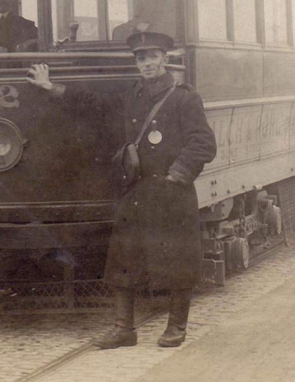 Barrow-in-Furness Tram no 12 and conductor