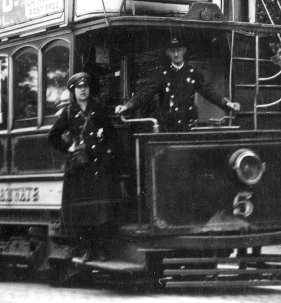 Birkenhead tramways conductress and driver