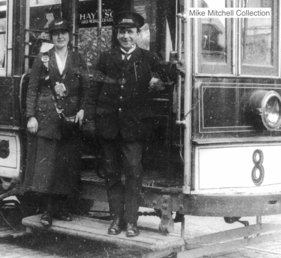 Aberdeen Suburban Tramways Great War tram Conductress Barbara Craib and Motorman George Skinner