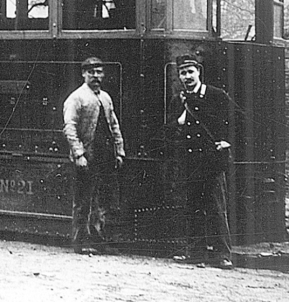 Bradford Tramways and Omnibus Company steam tram driver and conductor 1890s