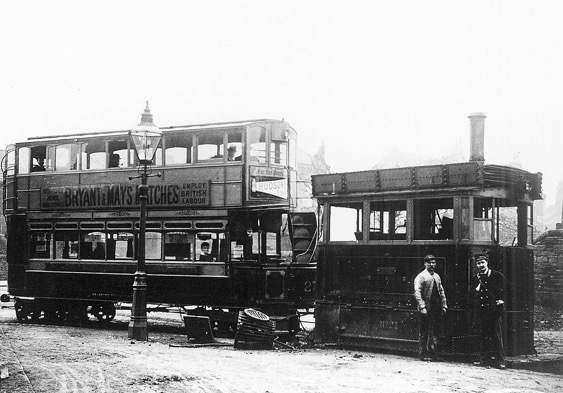Bradford Tramways and Omnibus Company STeam Tram No 21 and Trailer No 27