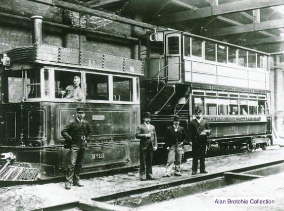 Bradford Tramways and Omnibus Company depot photo Engine No 13