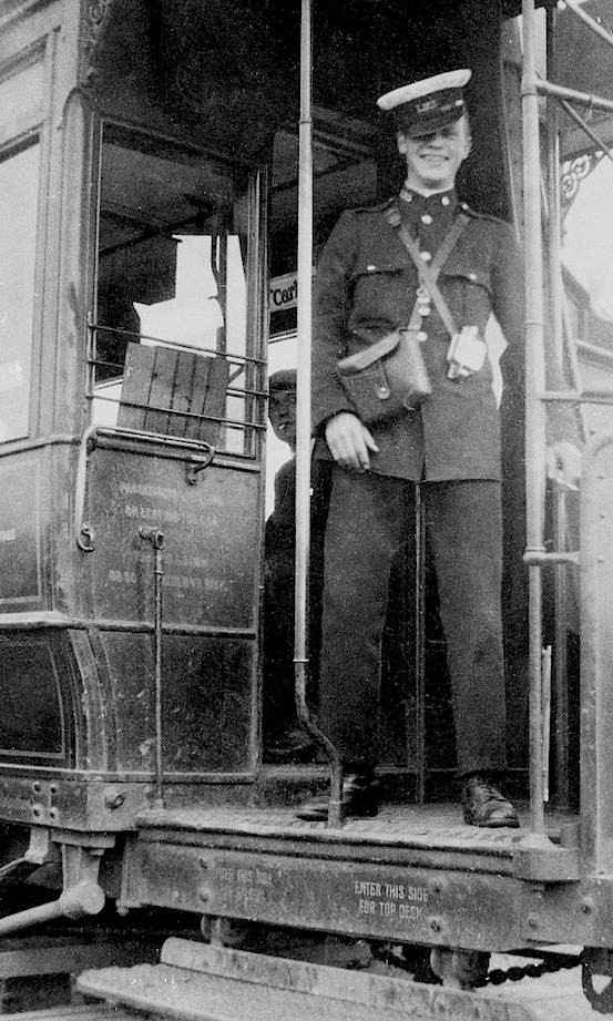 Burton and Ashby Light Railways tram conductor Fred Parnham