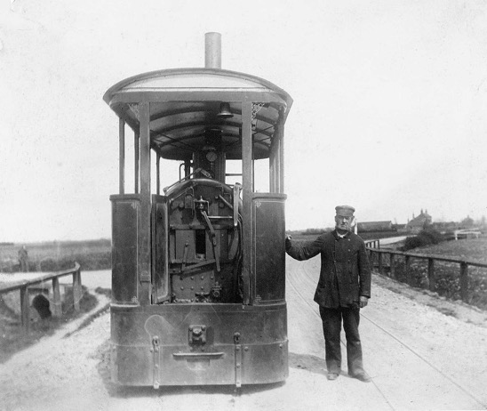 Alford and Sutton Tramway Steam Tram No 2 and driver