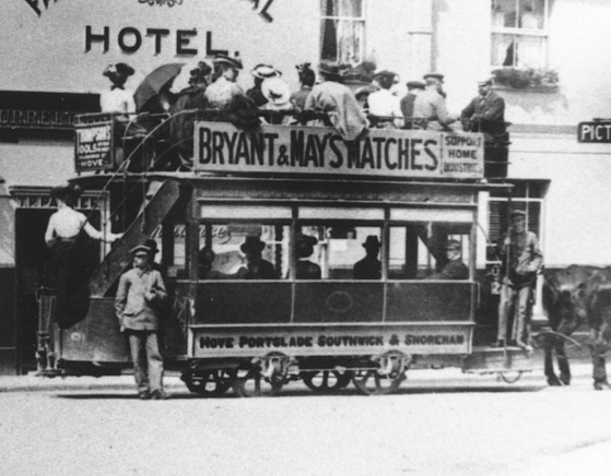 Brighton and Shoreham Tramways horse tram 1905