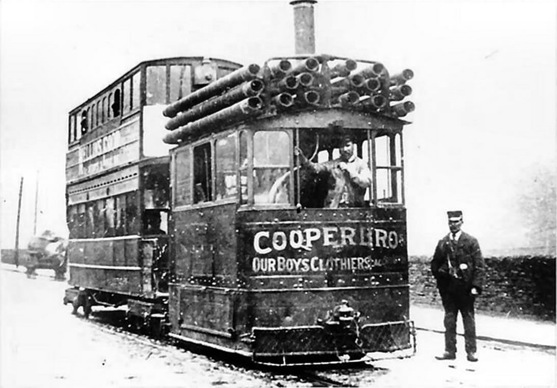 Accrington Steam Tram No 6 and conductor