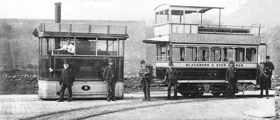 Blackburn and Over Darwen Tramways steam tram no 8 and Trailer No 13