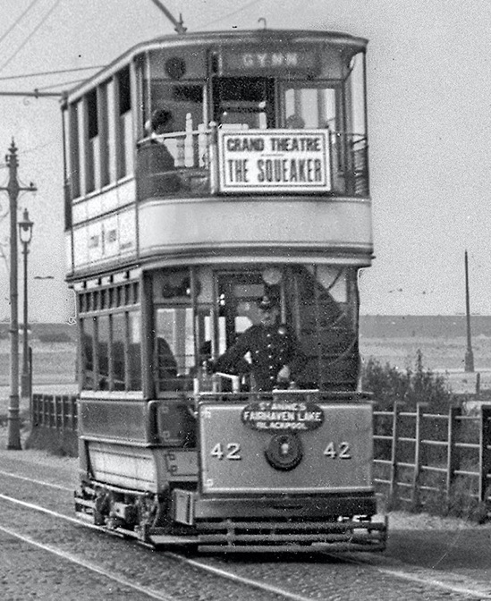 Lytham ST Annes Boroiugh Tramways 42 - 1929 - Squires Gate Lane